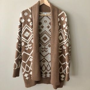 Old Navy - Heavy Knit Brown and White Cardigan - S